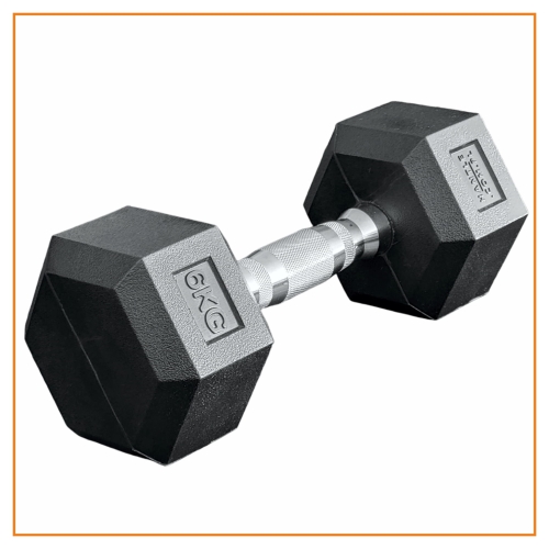 Hantla HEX - Hantle żeliwne stalowe ogumowane 6 kg